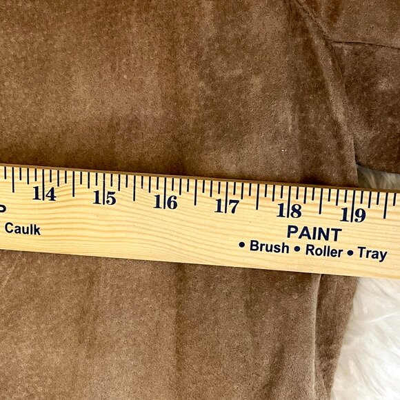 Classic Timeless Taupe / Tan Textured Suede Leather Suit 2 pc Suit plus belt - Picture 11 of 15